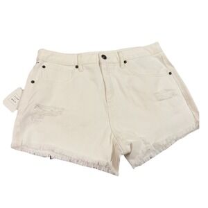 Cleo + Wolf Shorts Womens 30 W High Rise White Frayed Hem Distressed Boho